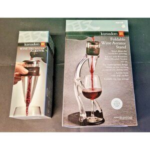 Kuraidori Wine Decanter Aerator & Tower Wine Tasting Stand & Holder In Open Box
